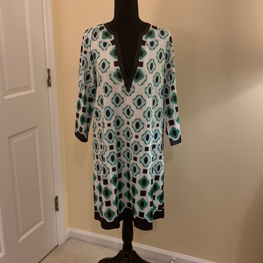 Green navy and white swim cover up